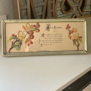 Vintage frame with cottagecore apple blossom art